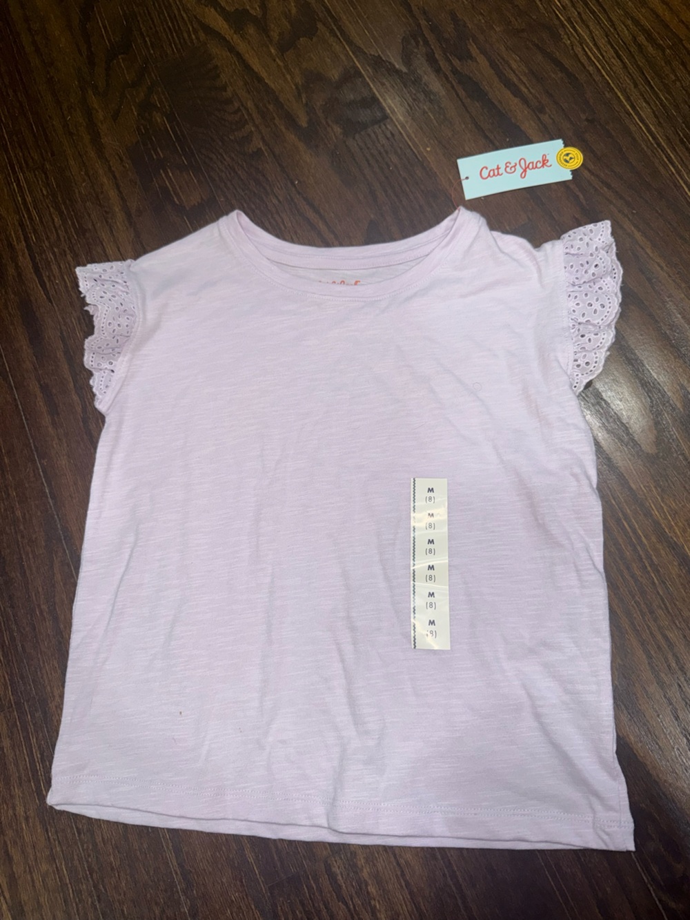 Cat & Jack Light Purple Eyelet Sleeve Tee
